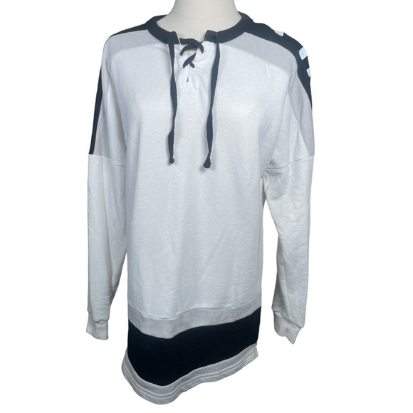 PINK VS XS Sweatshirt Crewneck Sweater Victorias Secret Love Pink Oversized Tops - Picture 6 of 13